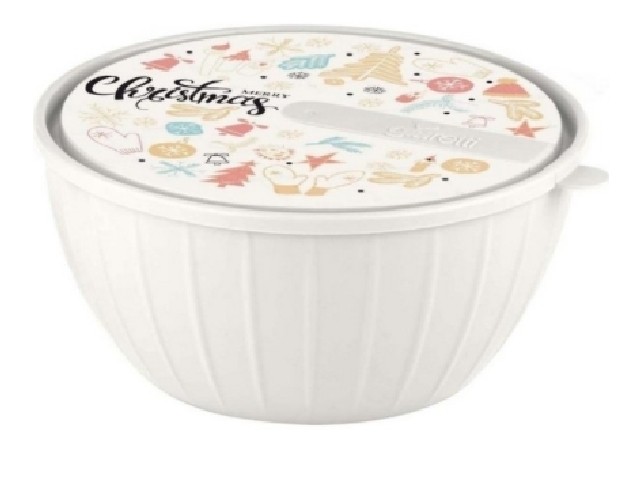 Салатник Bono 1,7 л с крышкой Новогодняя сказка 1866